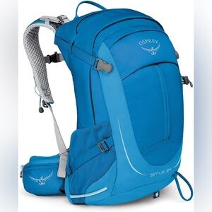 Osprey Sirius 24 Women’s Hiking Backpack in Summit Blue. Never used with tags